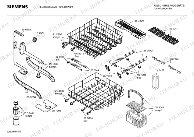 Взрыв-схема посудомоечной машины Siemens SE35A660II - Схема узла 06