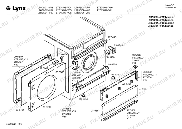 Схема №5 LT815 с изображением Переключатель для стиралки Bosch 00036908