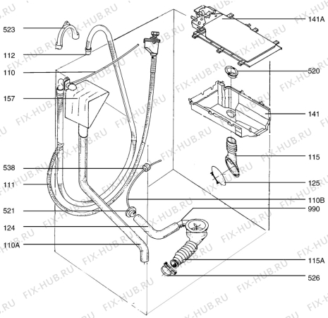 Взрыв-схема стиральной машины Aeg LF4.0 - Схема узла Water equipment