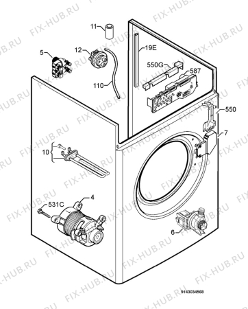 Взрыв-схема стиральной машины Aeg Electrolux LC53300 - Схема узла Electrical equipment 268
