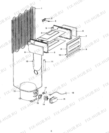 Взрыв-схема холодильника Tricity Bendix RF404W - Схема узла Cooling system 017