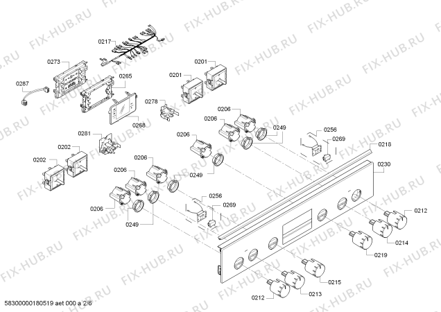 Взрыв-схема плиты (духовки) Bosch HCE764255V Meatprobe model , Inox - Схема узла 02