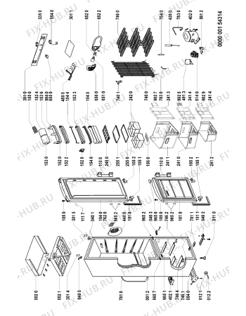 Схема №1 KGNA 305/WH с изображением Дверка для холодильной камеры Whirlpool 481241619884