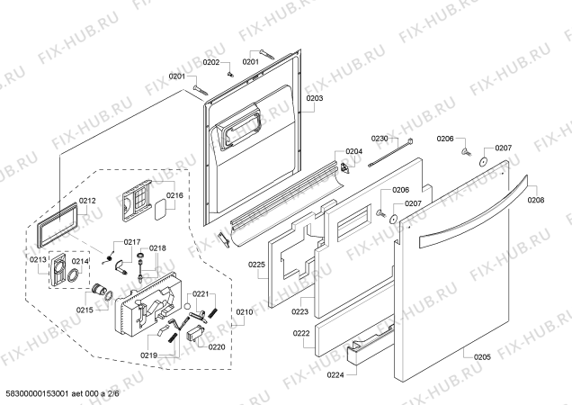 Взрыв-схема посудомоечной машины Kenmore 63013959011 Kenmore Elite - Схема узла 02