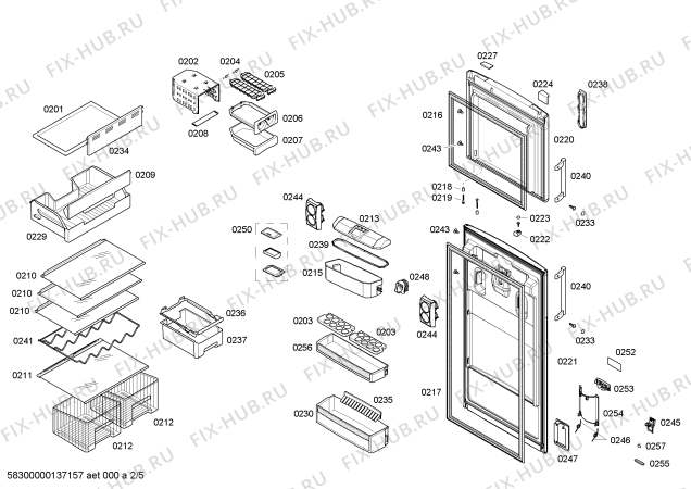 Схема №3 KDN49P00NE с изображением Канистра для холодильника Bosch 00670100