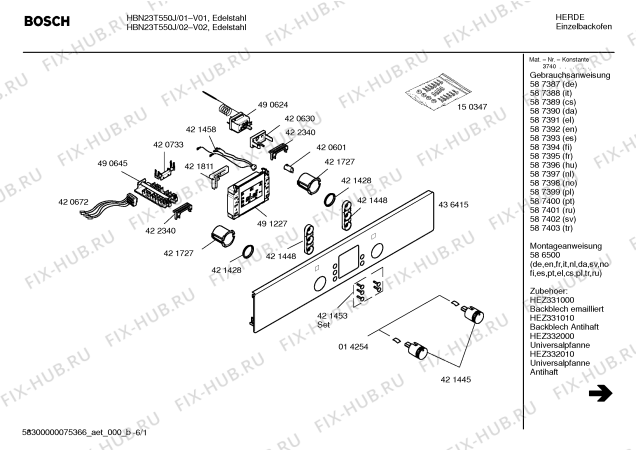 Схема №2 HBN23T550J с изображением Инструкция по эксплуатации для духового шкафа Bosch 00587394