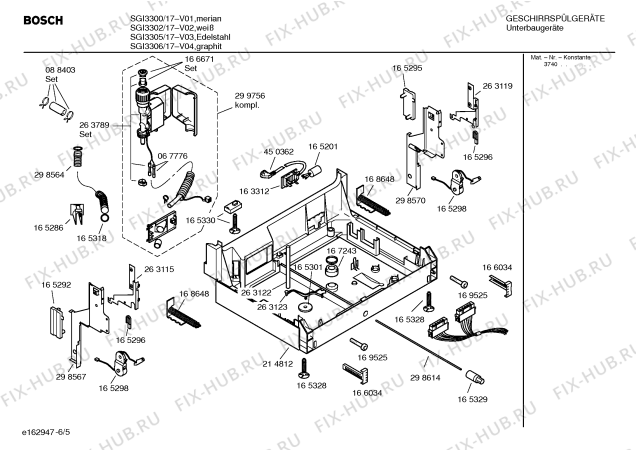 Взрыв-схема посудомоечной машины Bosch SGI3302 - Схема узла 05
