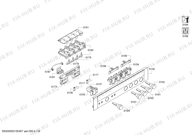 Схема №2 E16P42N0 с изображением Модуль управления, запрограммированный для плиты (духовки) Bosch 00647406