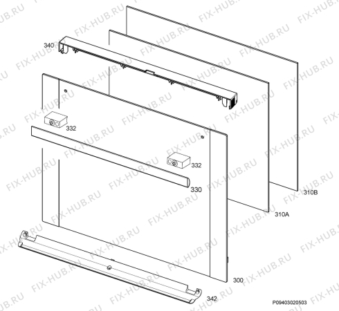 Взрыв-схема плиты (духовки) Aeg CCB6642ABM  230V - Схема узла Door