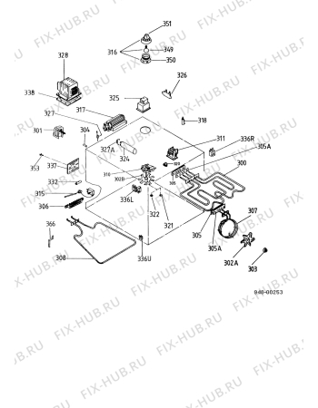 Взрыв-схема плиты (духовки) Electrolux CF6561 - Схема узла Functional parts