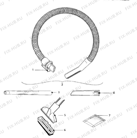 Взрыв-схема пылесоса Electrolux Z1251 - Схема узла Hose