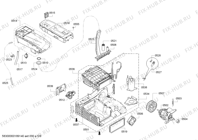 Взрыв-схема сушильной машины Bosch WTW85468IT selfCleaning Condenser - Схема узла 05