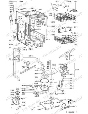 Схема №1 ADP 323 WH с изображением Панель для электропосудомоечной машины Whirlpool 481245371577