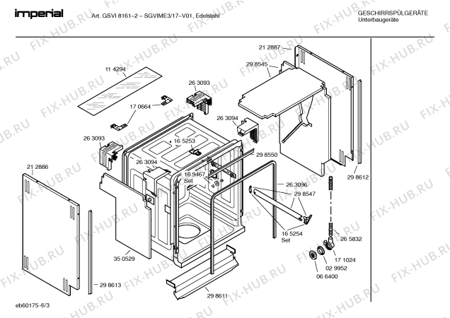 Взрыв-схема посудомоечной машины Imperial SGVIME3 GSVI 8161-2 - Схема узла 03