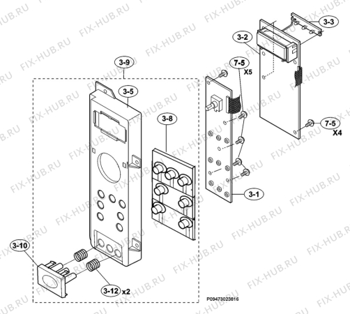 Взрыв-схема микроволновой печи Electrolux EMS2688 - Схема узла Section 2