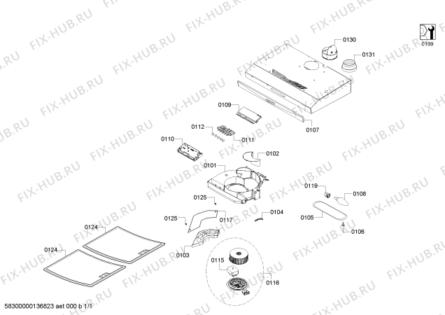 Схема №1 3BH714XP с изображением Панель для вытяжки Bosch 00672838