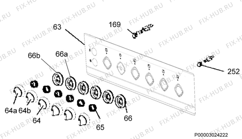 Взрыв-схема плиты (духовки) Electrolux EKG501105W - Схема узла Command panel 037