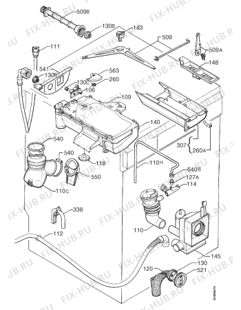 Взрыв-схема стиральной машины Aeg 1261SENSOT - Схема узла Hydraulic System 272