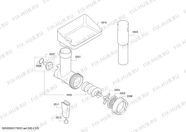 Схема №2 MUM57860AU HomeProfessional с изображением Соединительный кабель для кухонного комбайна Bosch 00754650