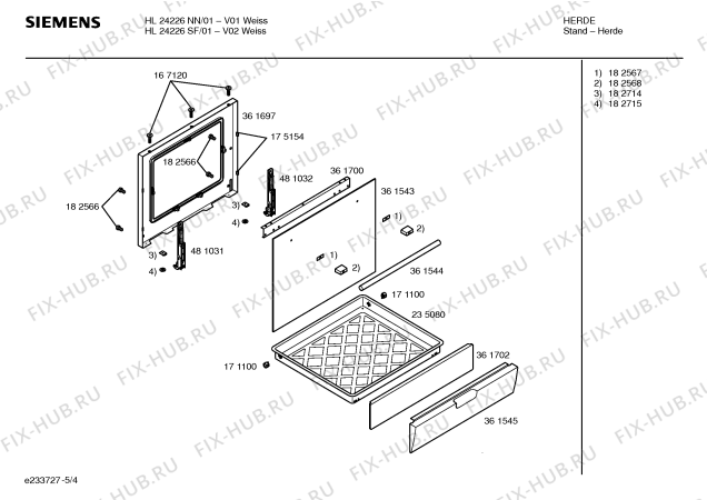 Схема №2 HL24226SF с изображением Инструкция по эксплуатации для плиты (духовки) Siemens 00528624