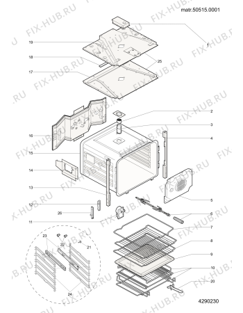 Схема №1 FZ62P1IXY (F034011) с изображением Панель для духового шкафа Indesit C00145352