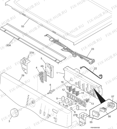 Взрыв-схема стиральной машины Electrolux EDV114 - Схема узла Command panel 037