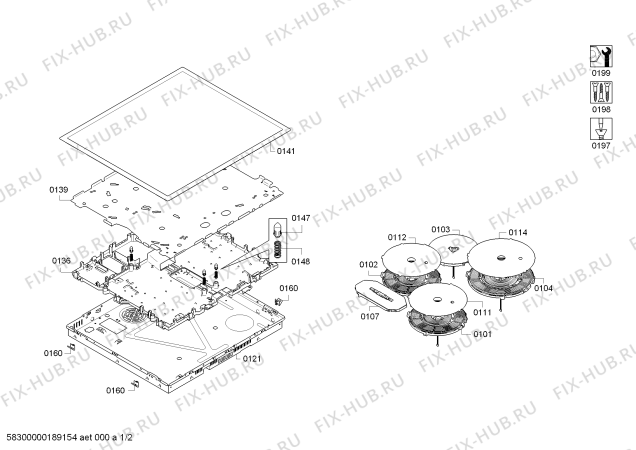 Схема №2 PIF645FB1M с изображением Стеклокерамика для плиты (духовки) Bosch 00773048