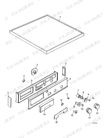 Взрыв-схема стиральной машины Zanker 5025 - Схема узла Control panel and lid