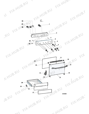 Схема №1 AXMT 6434/WH с изображением Крышечка для духового шкафа Whirlpool 482000090868