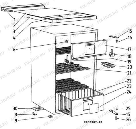 Взрыв-схема холодильника Electrolux TF432 - Схема узла C10 Cabinet/Interior