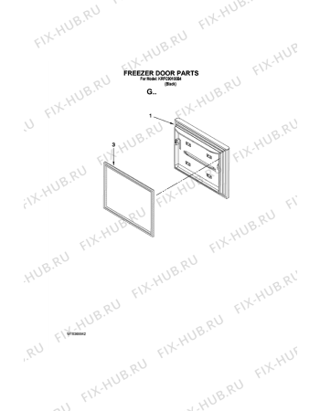 Схема №4 KRFC - 9010  B с изображением Дверка для холодильной камеры Whirlpool 482000021644