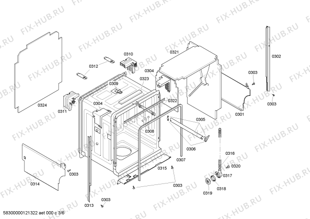 Схема №2 SHU66C02UC Bosch с изображением Кабель для посудомоечной машины Bosch 00642476