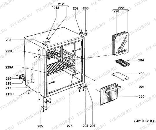 Взрыв-схема холодильника Electrolux Loisirs RM4211 - Схема узла Tub