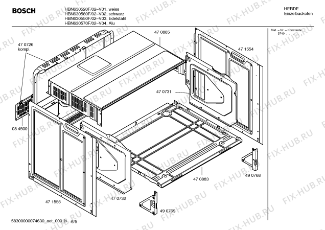 Схема №2 HBN630560F с изображением Панель управления для духового шкафа Bosch 00437979