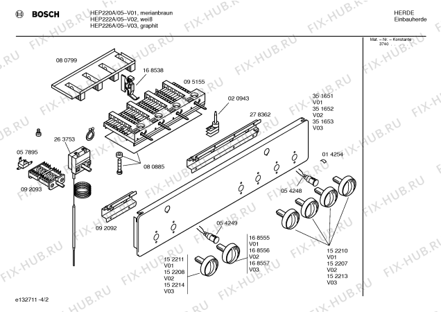 Схема №2 HEP222A с изображением Инструкция по эксплуатации для духового шкафа Bosch 00520717