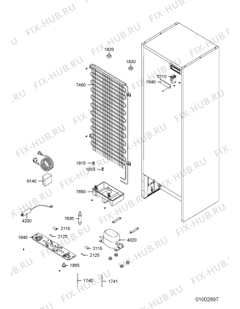 Схема №1 WTH4713 A+S с изображением Уплотнитель (прокладка) для холодильника Whirlpool 482000002959