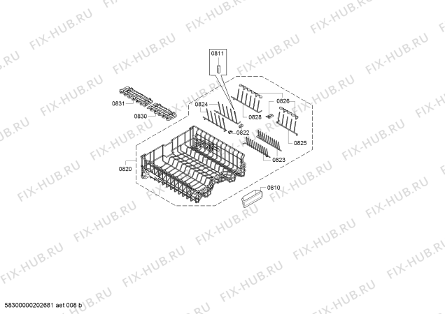 Схема №3 SX858D00PE StudioLine с изображением Корзина для посуды для посудомойки Siemens 00773938