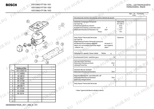 Взрыв-схема холодильника Bosch KSV33621FF - Схема узла 03