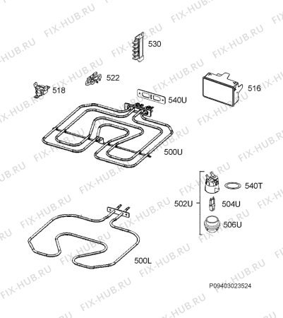 Взрыв-схема плиты (духовки) Rosenlew RTK510 - Схема узла Electrical equipment