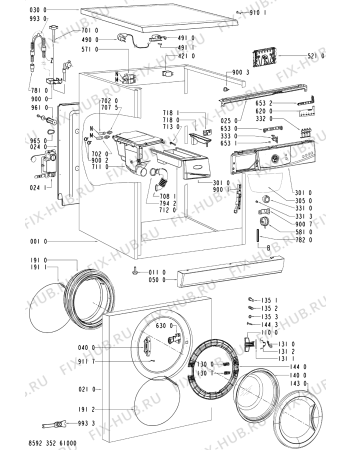Схема №1 AWO/D 4520/ с изображением Декоративная панель для стиральной машины Whirlpool 481245216802