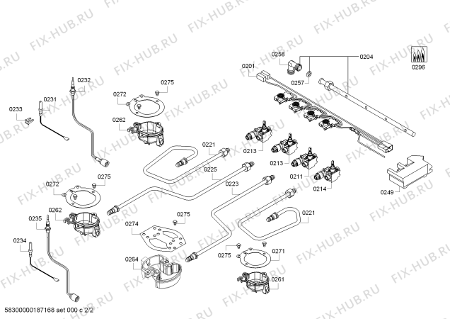 Схема №2 PBH6B5B60 Bosch с изображением Варочная панель для плиты (духовки) Bosch 00772873