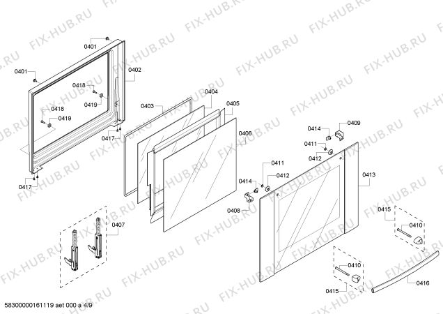Схема №1 HBL5650UC с изображением Панель управления для плиты (духовки) Bosch 00684619