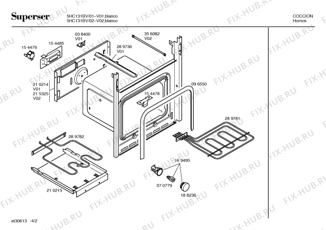 Схема №1 5HC131BV 5DV131B с изображением Панель для духового шкафа Bosch 00353506