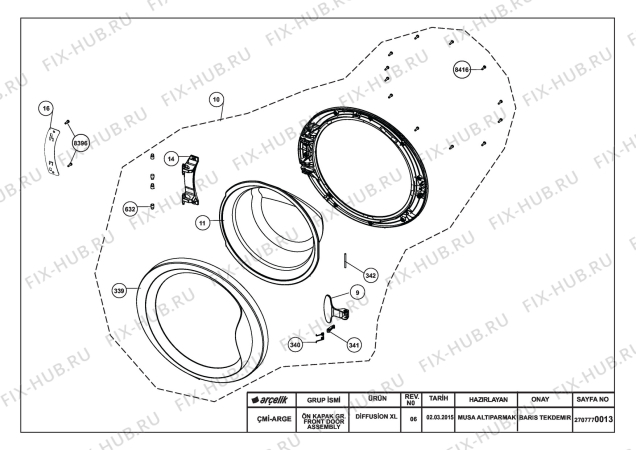 Схема №3 WMB 71242 PTLMA (7114142100) с изображением Инструкция по обслуживанию для стиралки Beko 2820523016