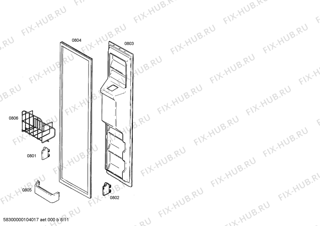 Схема №3 KGU66920 с изображением Кронштейн для холодильной камеры Bosch 00425064