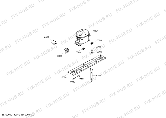 Взрыв-схема холодильника Siemens KG29WE60 - Схема узла 03