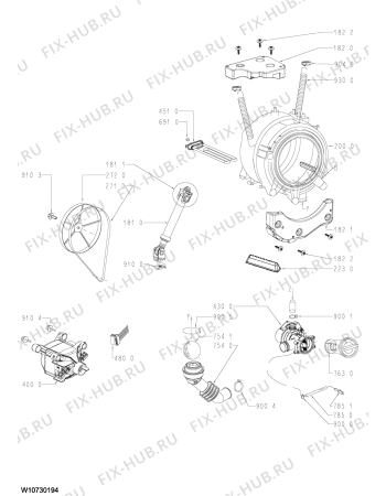 Схема №2 AWOC07142 (F091411) с изображением Инструкция по обслуживанию для стиралки Indesit C00365037