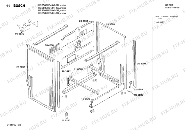 Схема №2 HES502H65 с изображением Панель для электропечи Bosch 00118943