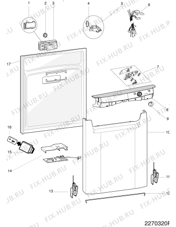 Схема №2 DFG050EX60HZ (F062185) с изображением Панель управления для посудомойки Indesit C00273037