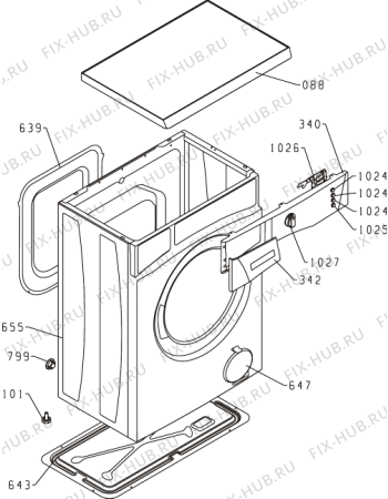 Схема №1 WS50125 (292684, PS0A5/120) с изображением Декоративная панель для стиралки Gorenje 291914